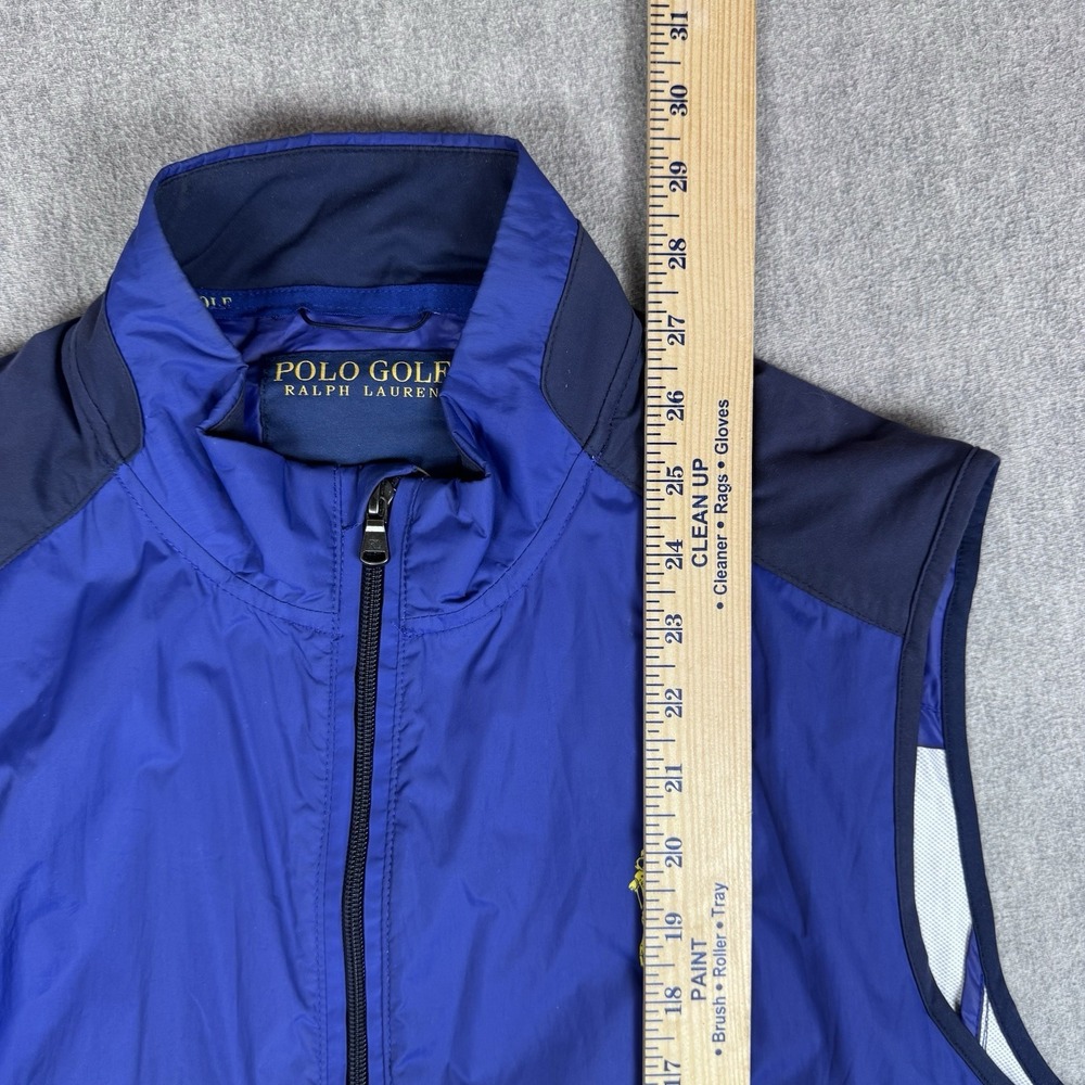 POLO GOLF RALPH LAUREN Vest Mens Medium Blue Windbreaker Water Resistant - Picture 7 of 9